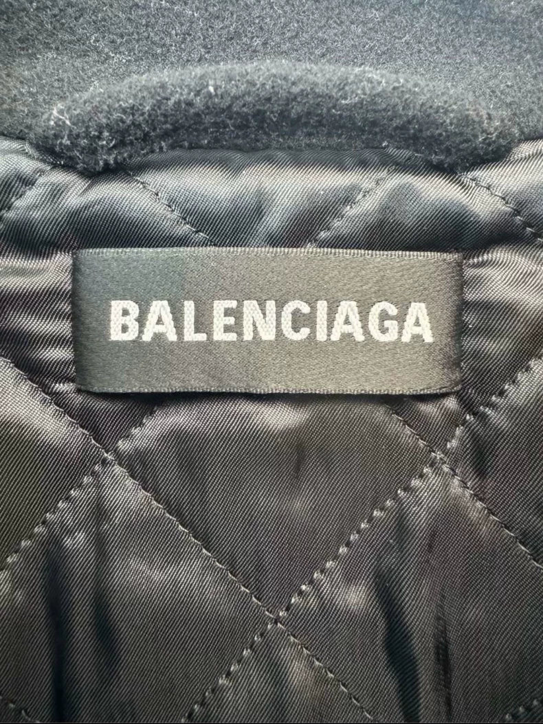 Black Embroidered Wool Jacket by Balenciaga
