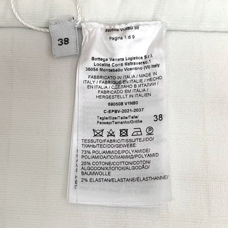 Bottega Veneta White Checkered Jacket with Zipper