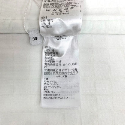 Bottega Veneta White Checkered Jacket with Zipper