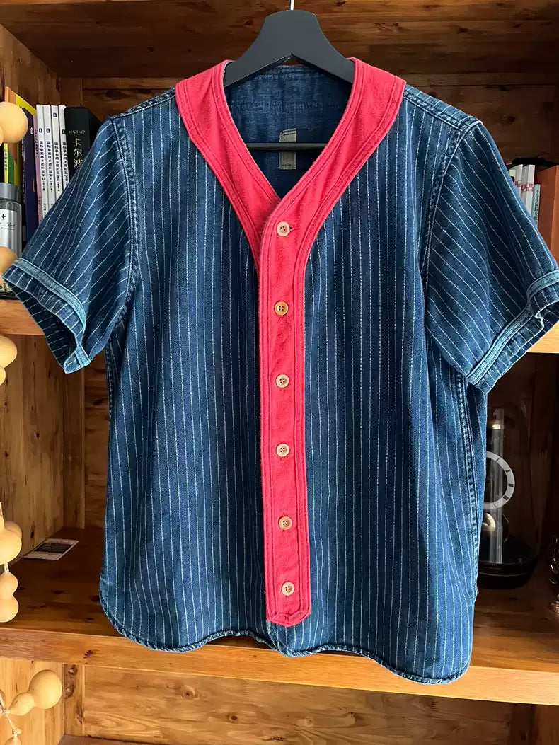 VISVIM DUGOUT SHIRT 15ss ICT Limited edition Blue Bloodworm baseball shirt