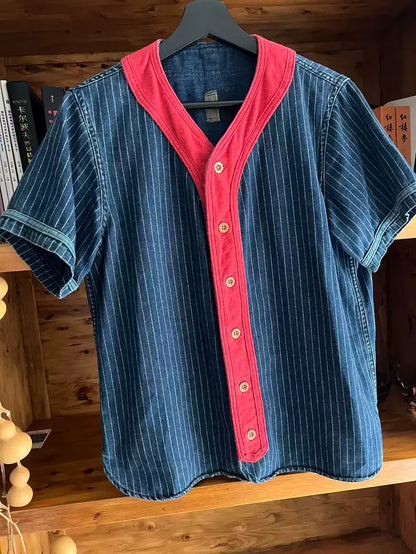 VISVIM DUGOUT SHIRT 15ss ICT Limited edition Blue Bloodworm baseball shirt