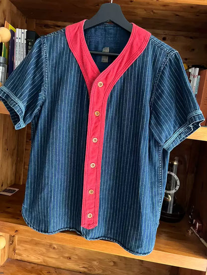 VISVIM DUGOUT SHIRT 15ss ICT Limited edition Blue Bloodworm baseball shirt