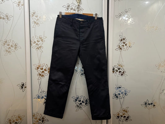 Visvim 16SS HW Chino blue dyed cropped trousers