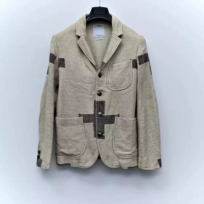 Visvim 13aw blazer Cross Blazer Thick linen woven silver QQ Jacket suit jacket