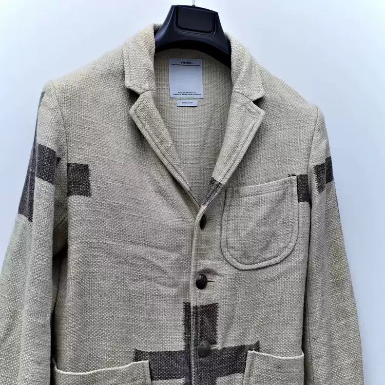 Visvim 13aw blazer Cross Blazer Thick linen woven silver QQ Jacket suit jacket