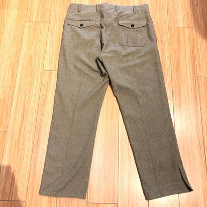 visvim's early woolen khaki classic dress pants