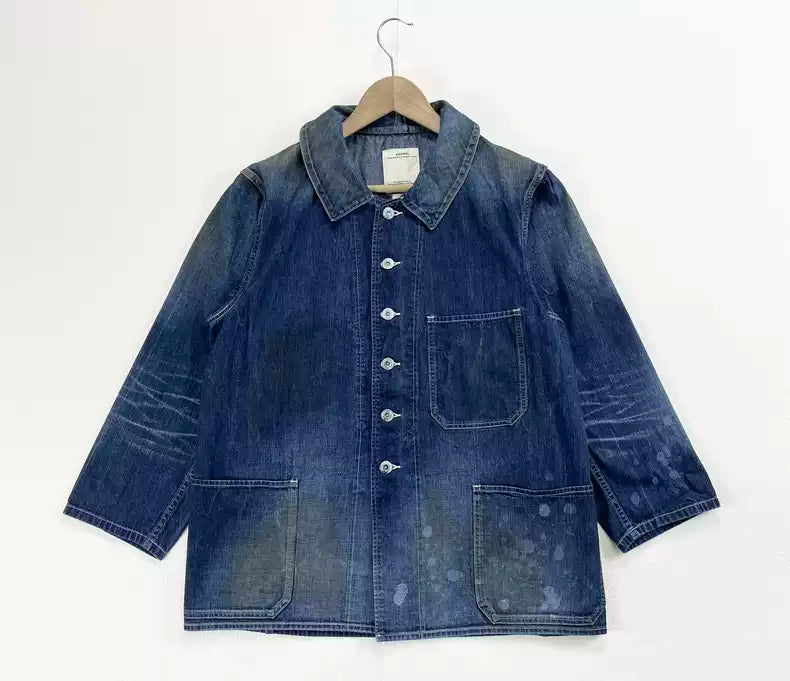 VISVIM BUCKY COVERALL DRY DEN IM Splash-ink denim jacket