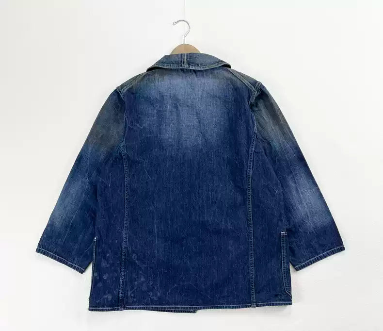 VISVIM BUCKY COVERALL DRY DEN IM Splash-ink denim jacket