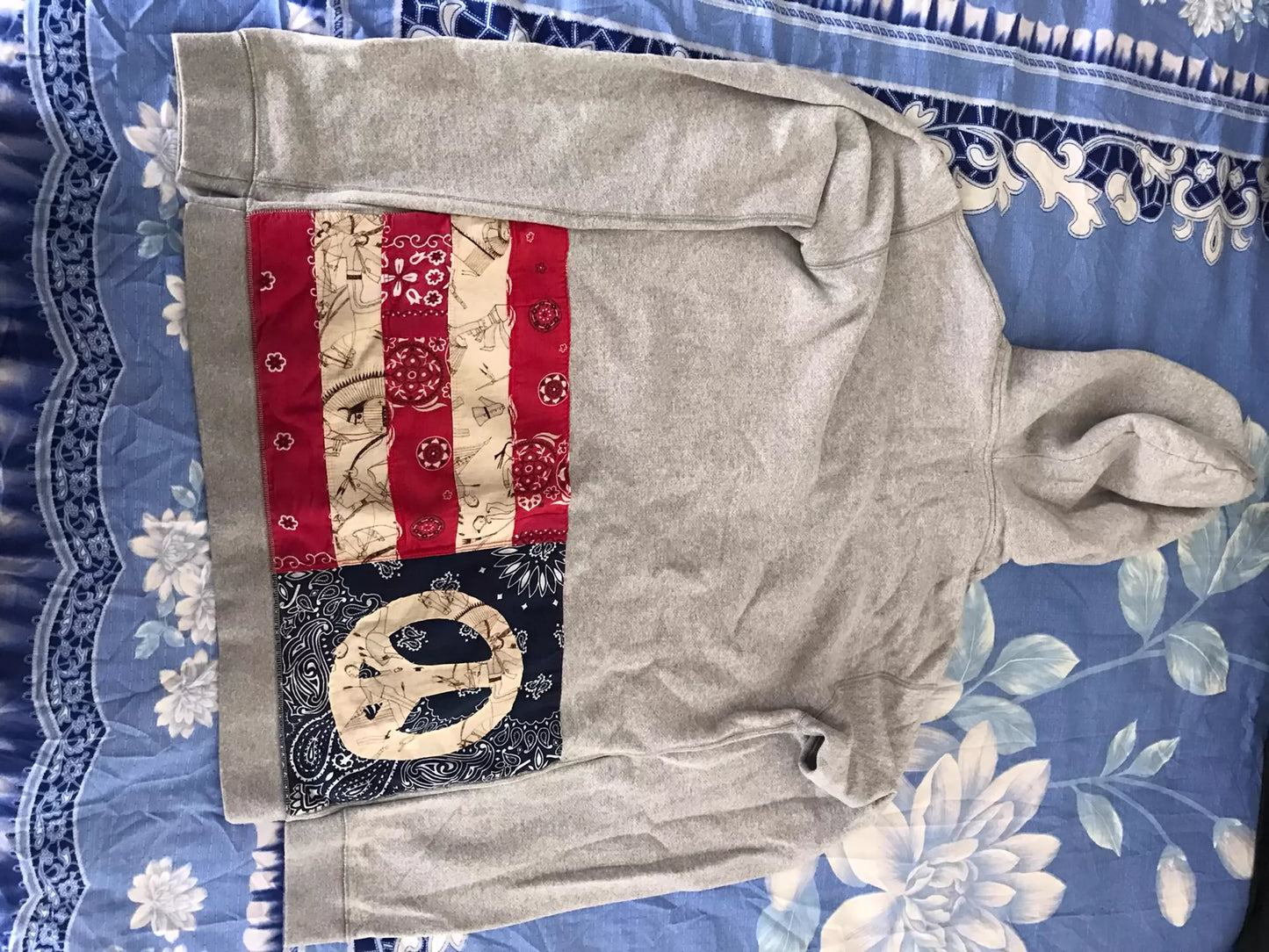 visvim Cashew Flower anti-war flag hoodie