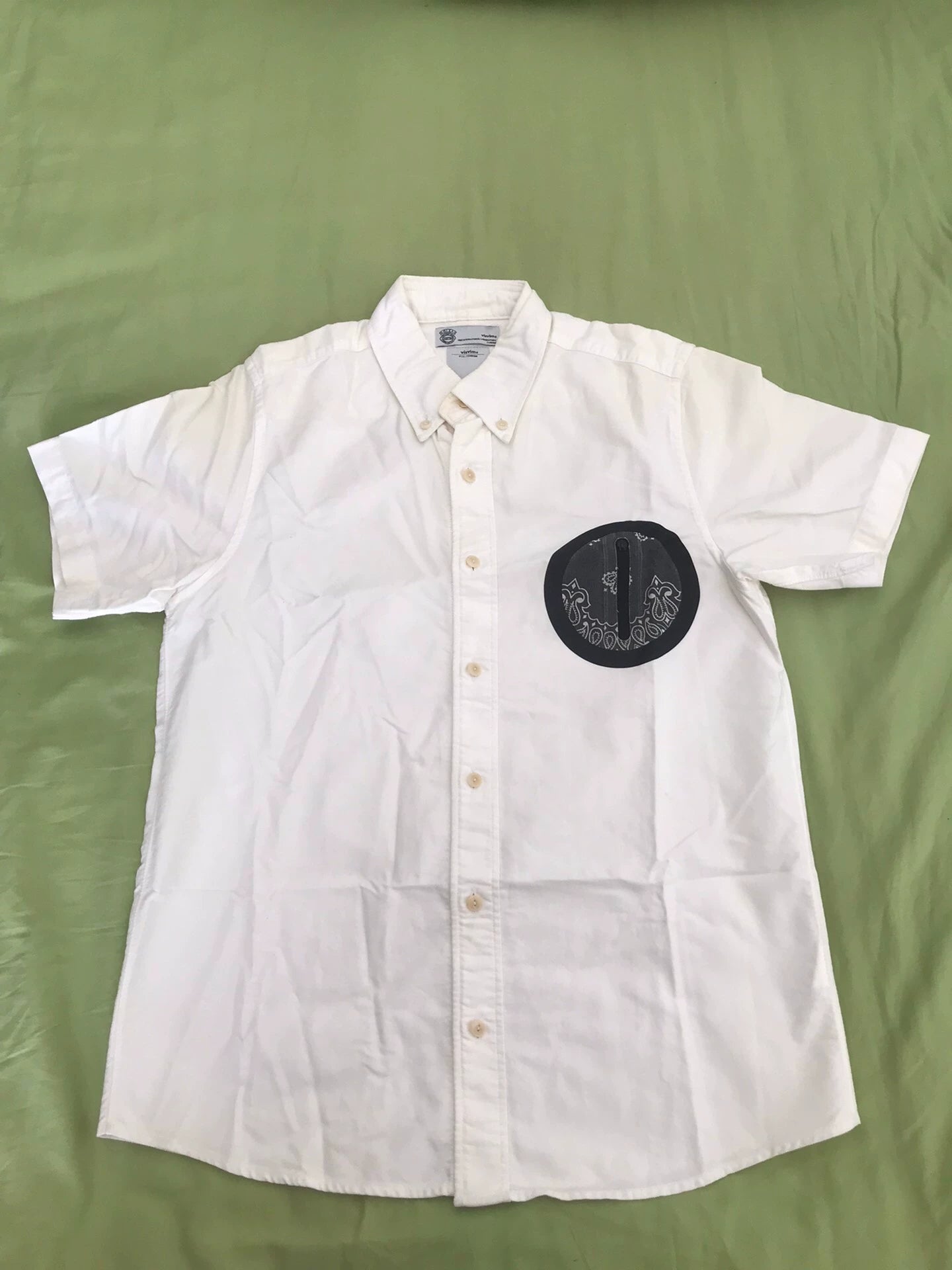 visvim black cashew milk loop short-sleeved shirt