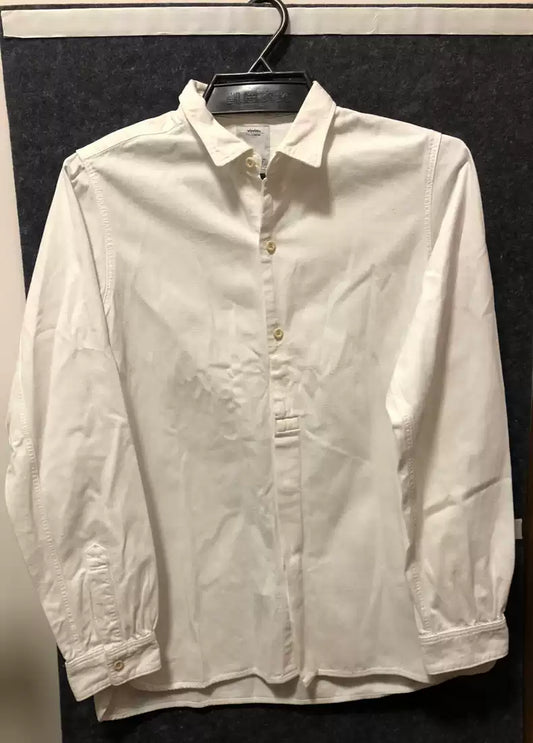 visvim hand-made, white cotton linen shirt