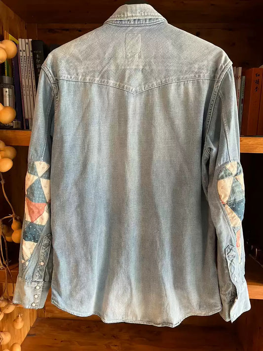 visvim drop sleeve denim shirt