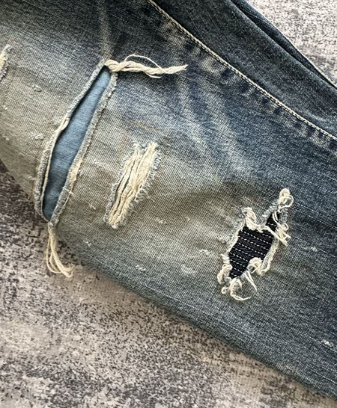 VISVIM 19AW JOURNEYMAN TACKED CRASH jeans - DMC