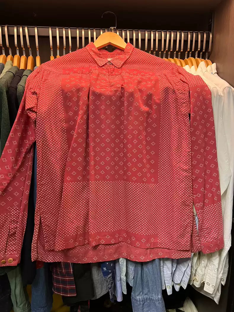 visvim red square shirt