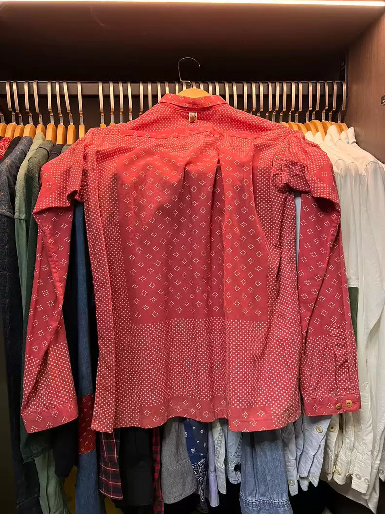 visvim red square shirt