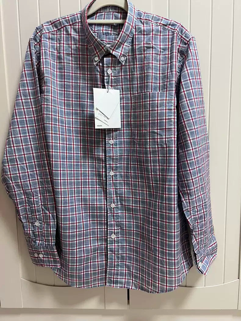 visvim blue plaid shirt