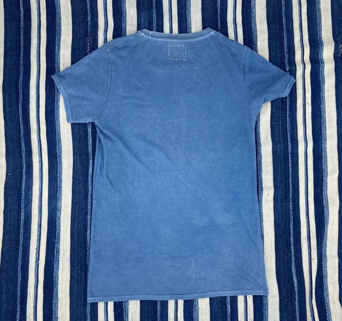 VISVIM INDIGO blue dyed short sleeve T-shirt