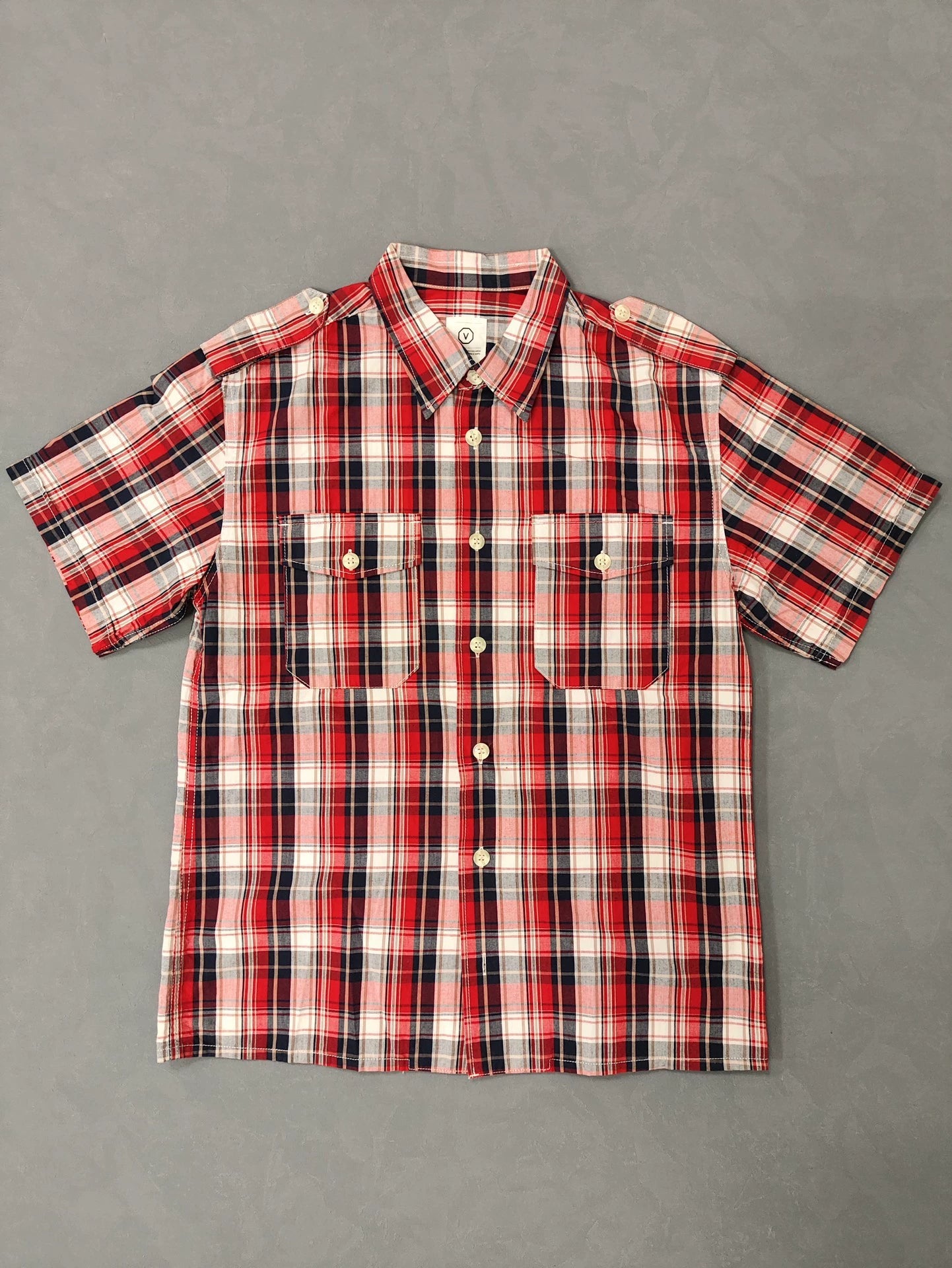 Visvim vintage Original archive red and black and white plaid short-sleeved shirt