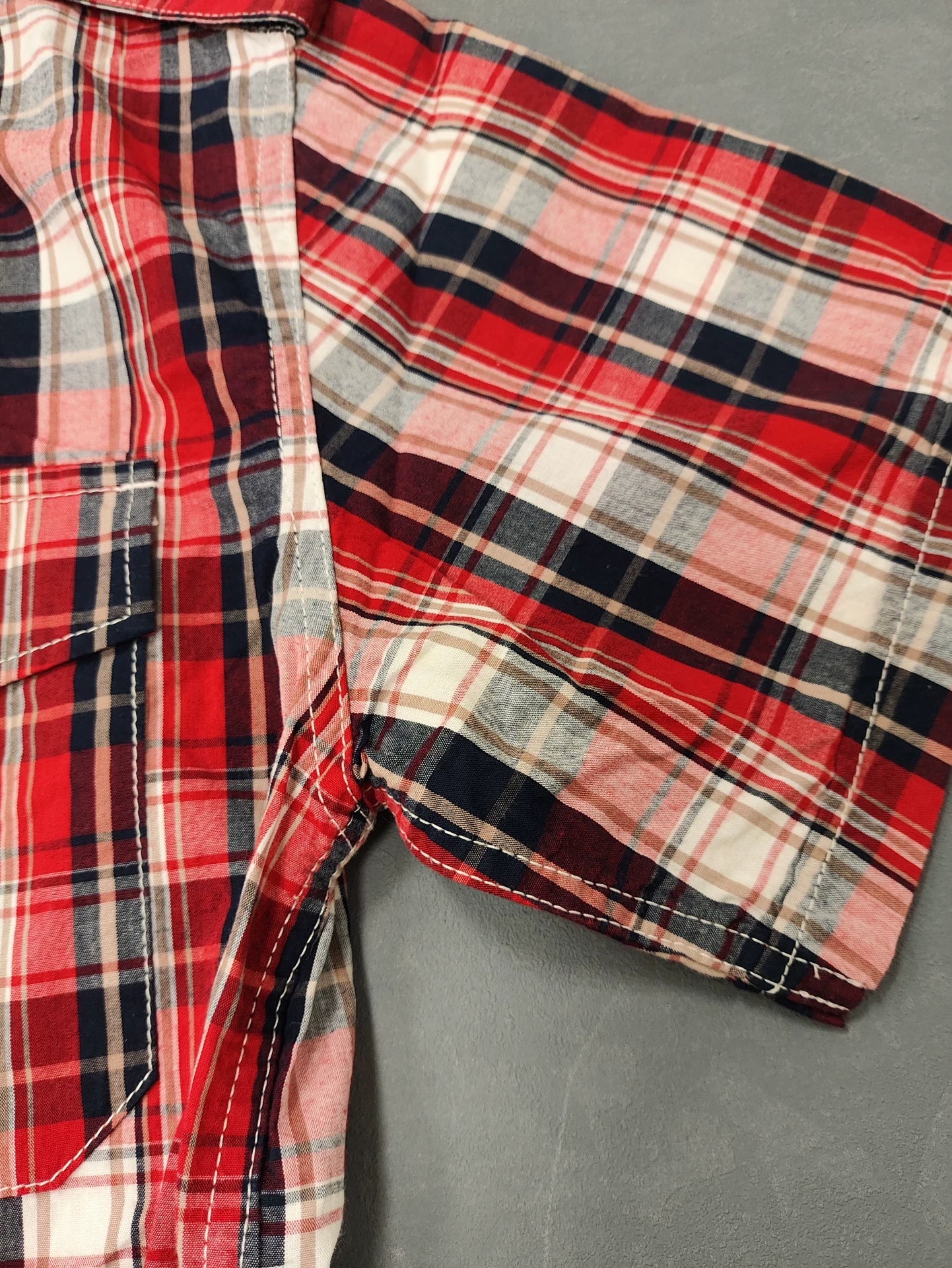 Visvim vintage Original archive red and black and white plaid short-sleeved shirt