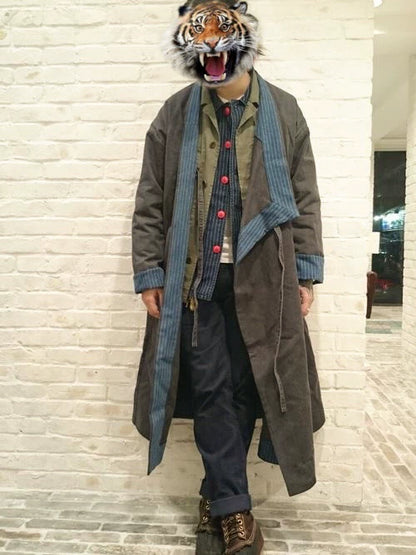 VISVIM ROBE looks like a mud-dyed coat and trench coat