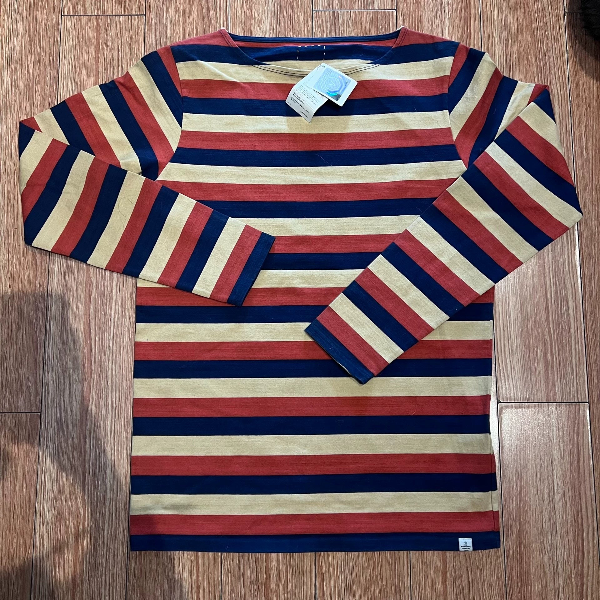 visvim colored striped long-sleeved hoodie