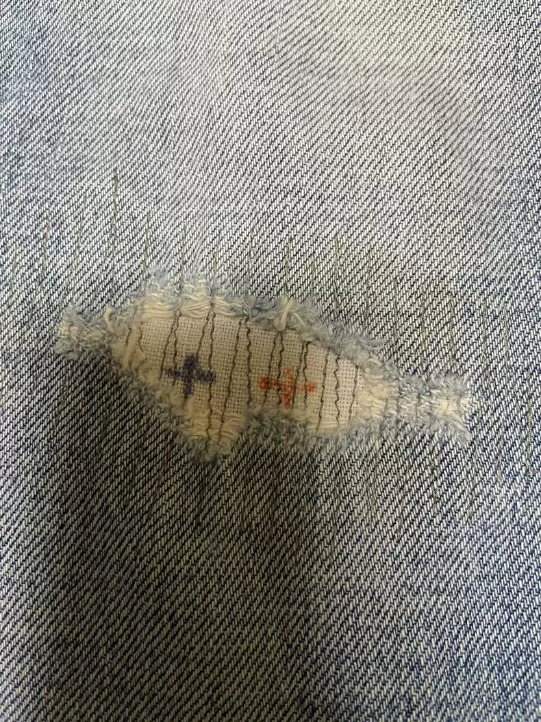 VISVIM 05D10 Cross patch washed jeans