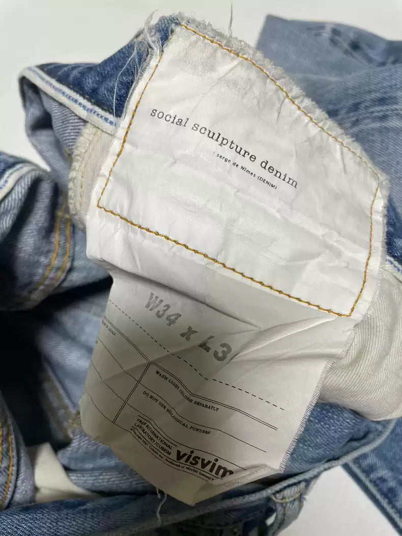 VISVIM 05D10 Cross patch washed jeans