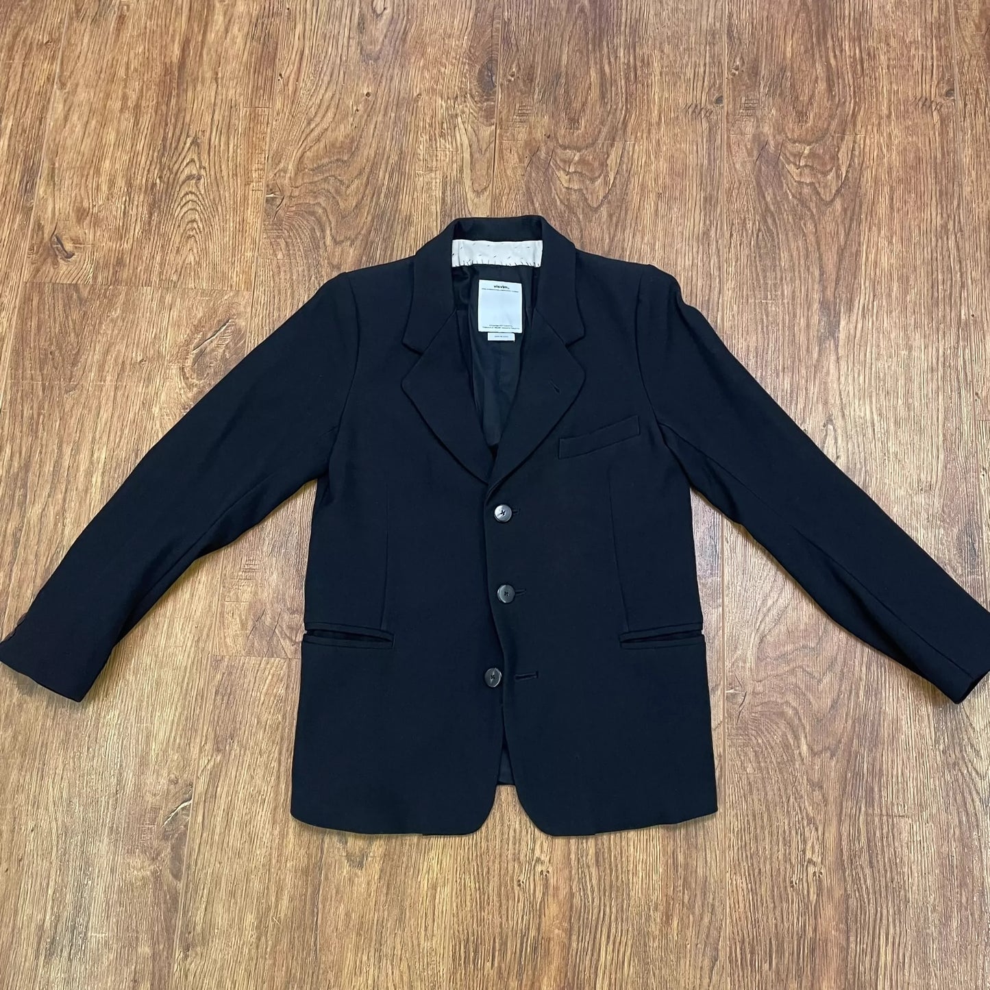 visvim black wool casual suit