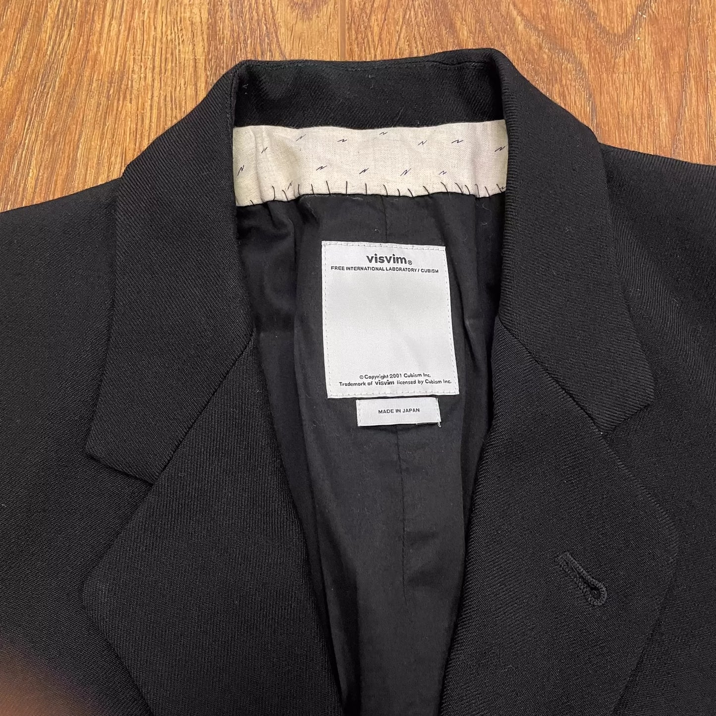 visvim black wool casual suit