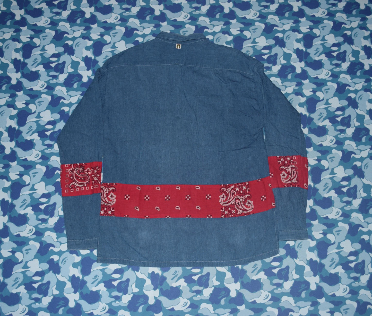 VISVIM KERCHIEF BORDER TUNIC INDIGO