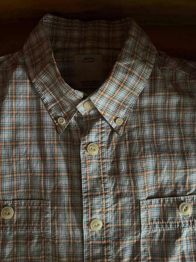 Early visvim plaid three-pin work shirt