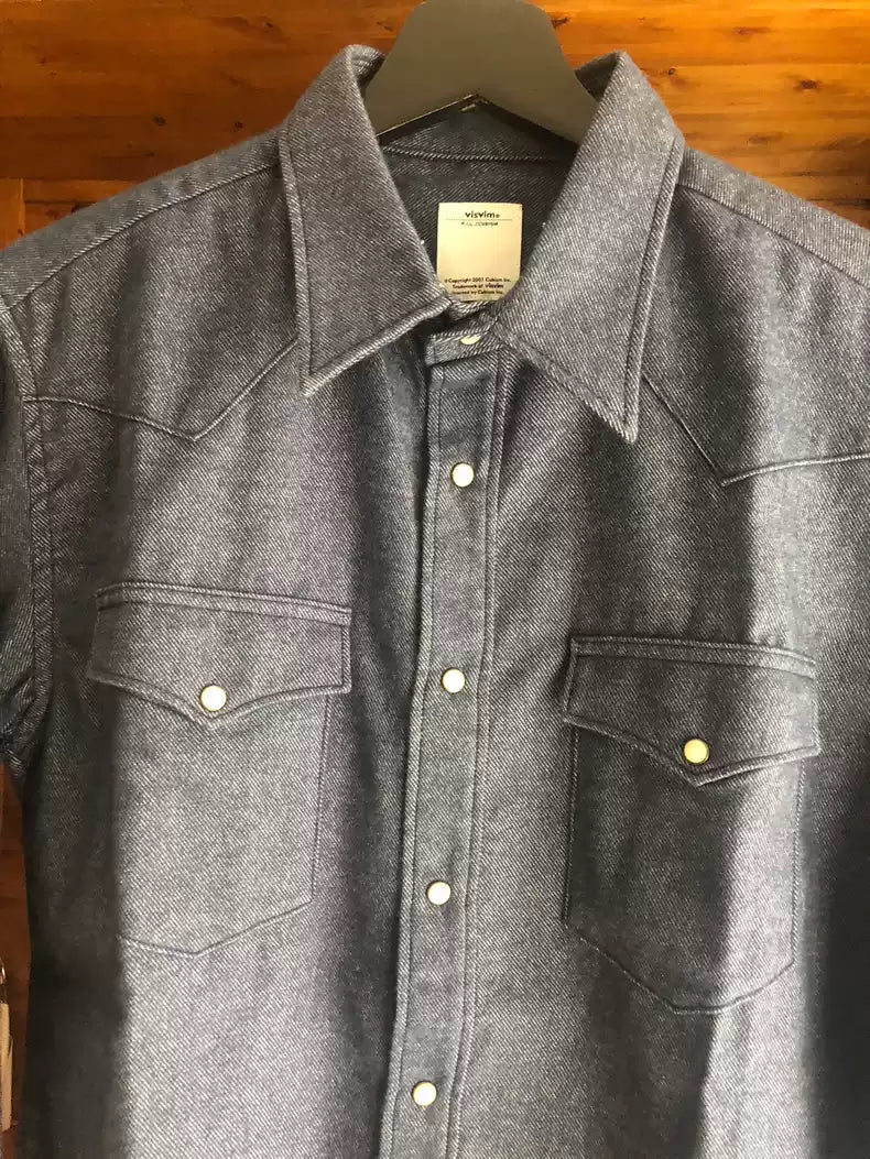 visvim 12aw out of print thick blue dyed denim shirt