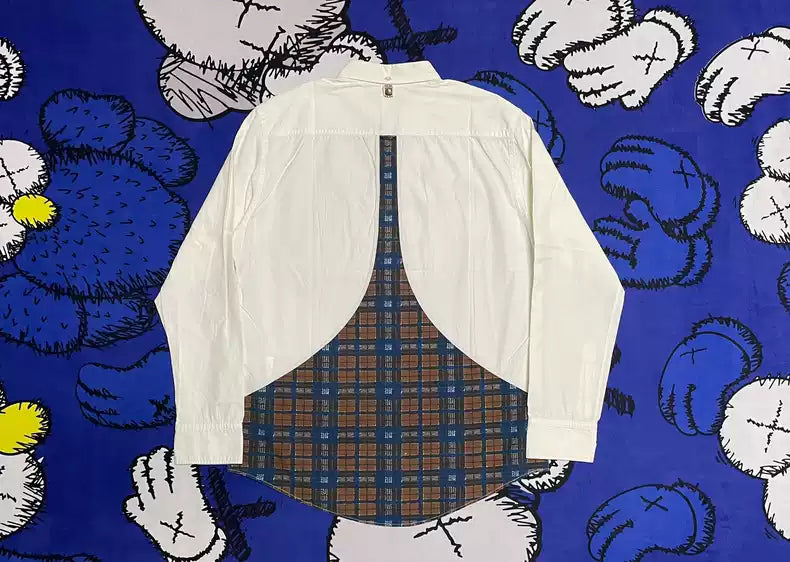 Visvim 13ss Giza white patchwork gingham shirt