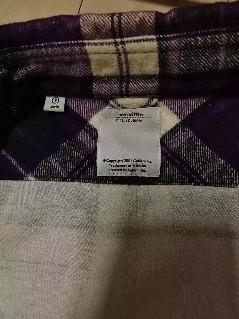 visvim purple plaid flannel shirt