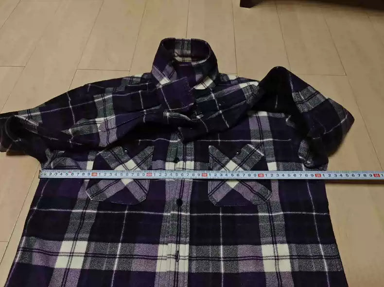 visvim purple plaid flannel shirt