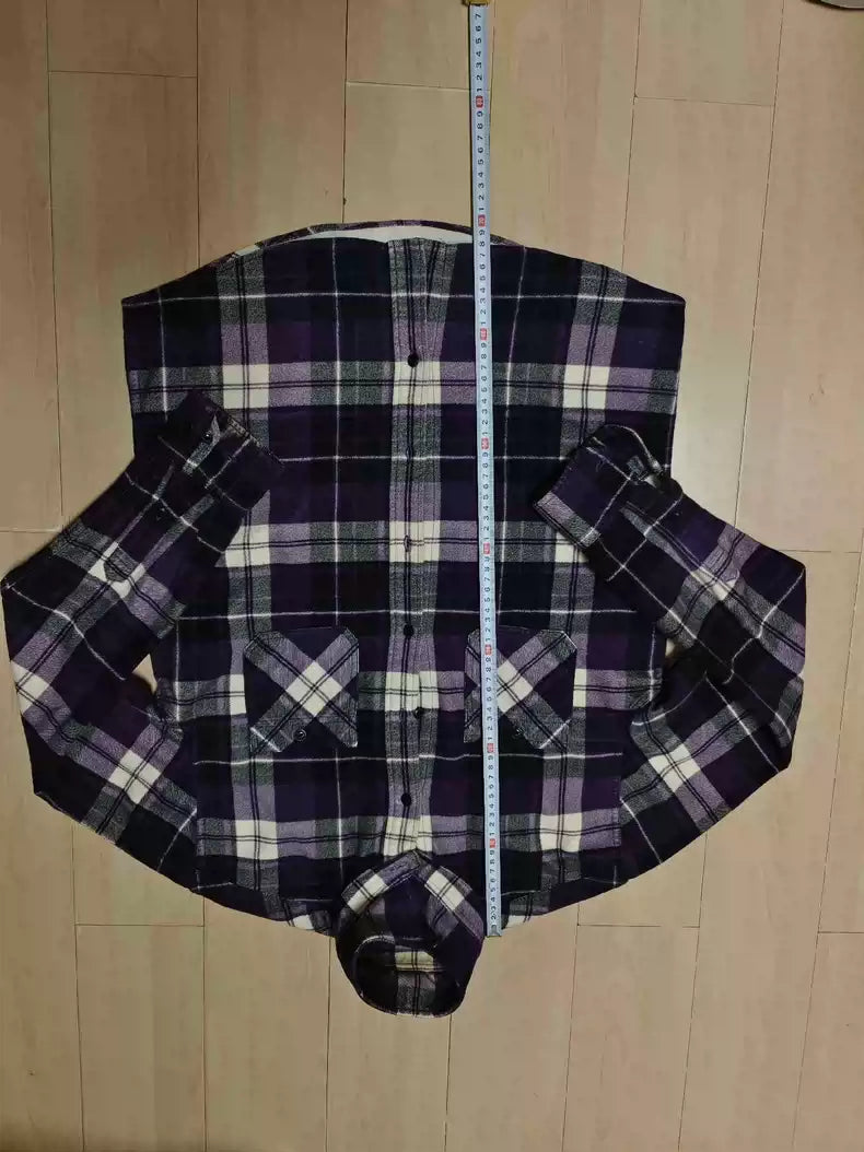 visvim purple plaid flannel shirt