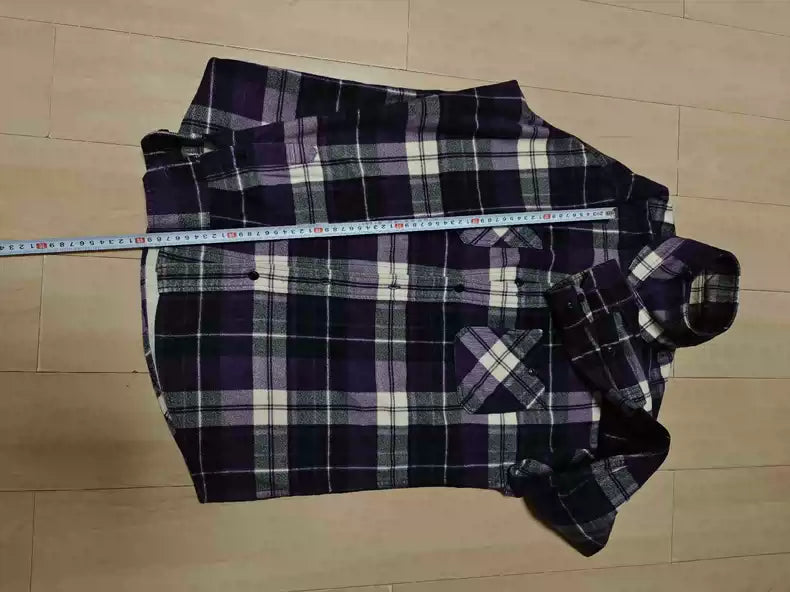 visvim purple plaid flannel shirt