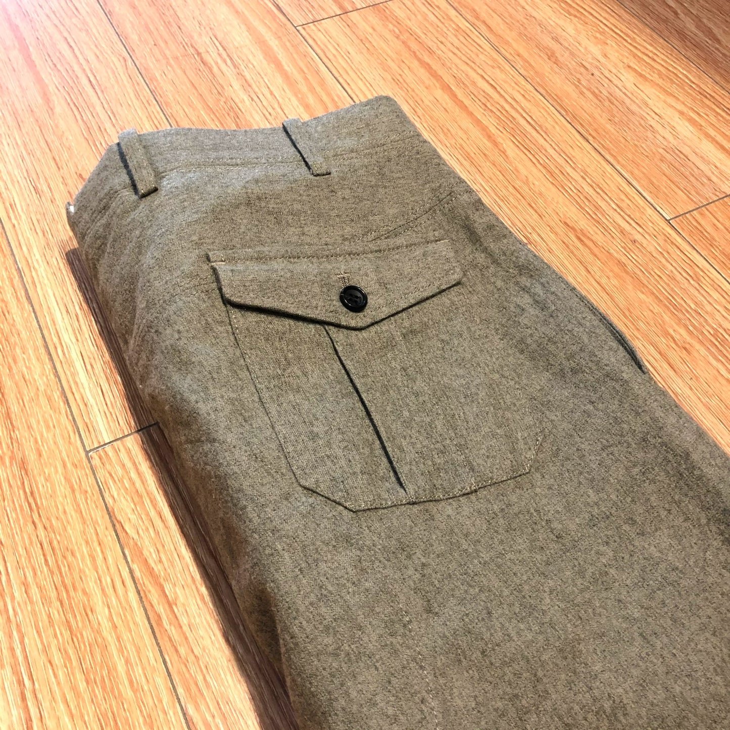 visvim wool khaki classic dress pants