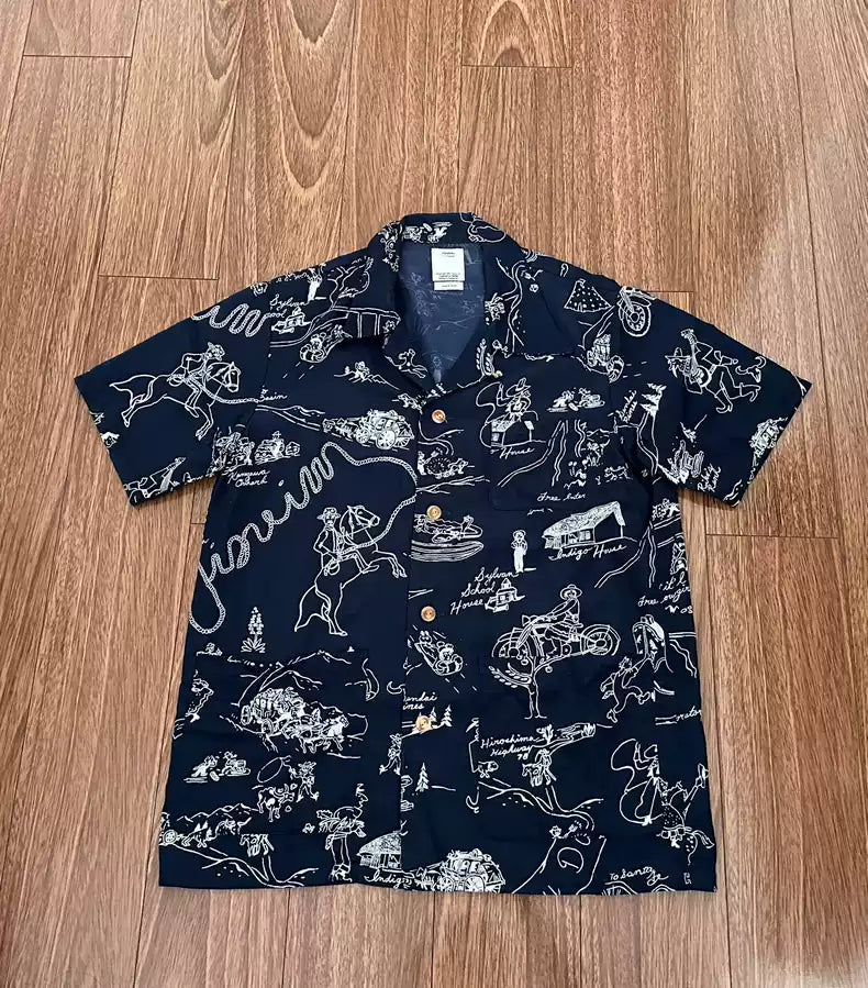 VISVIM DUKE SHIRT S/S VILLAGE (RAYON/COTTON)