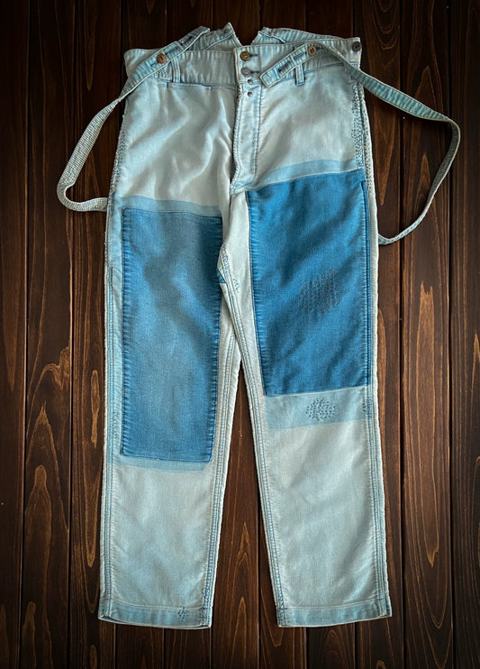 VISVIM natural mud dyed overalls