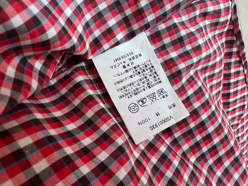 visvim red plaid shirt