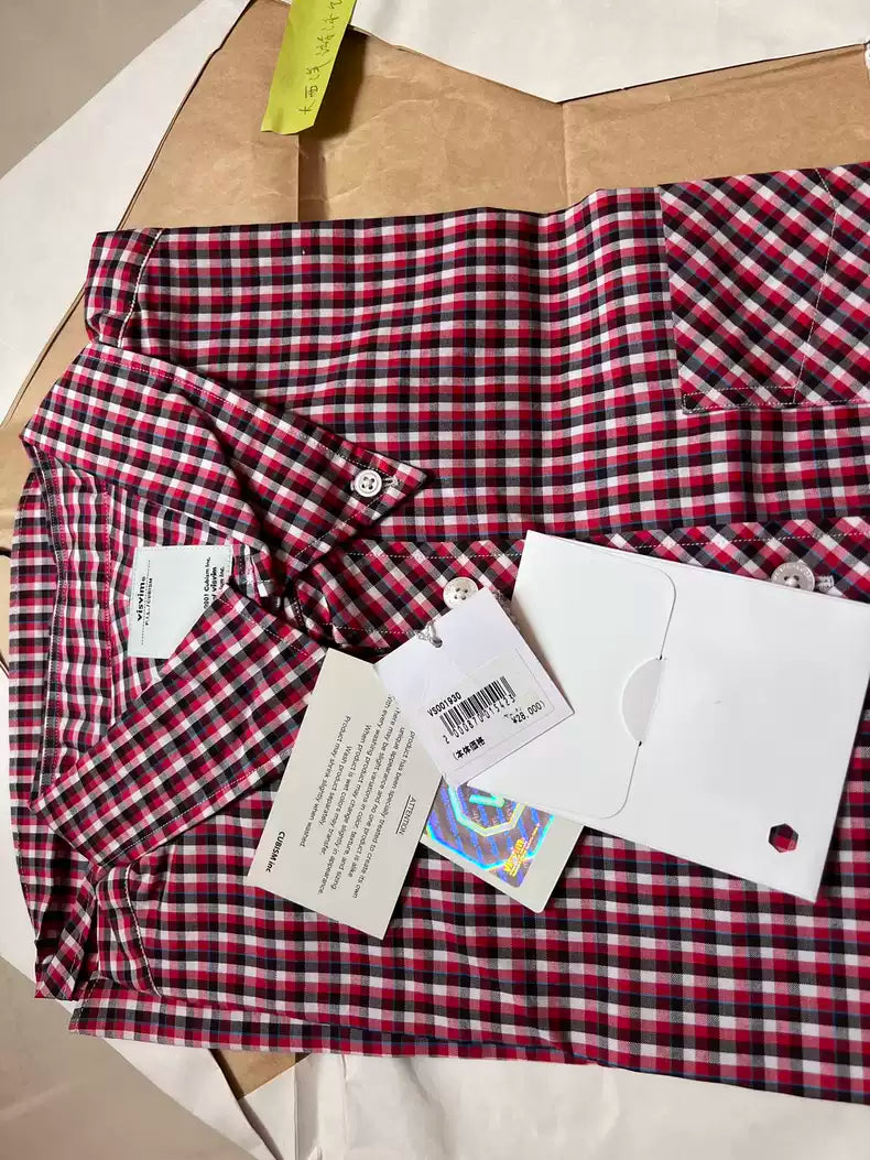 visvim red plaid shirt