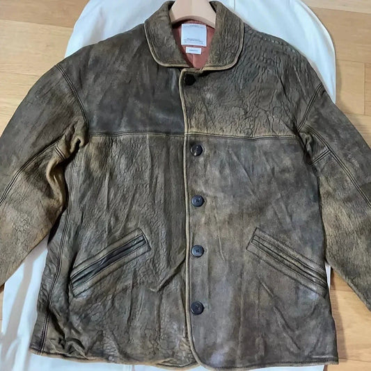 Visvim Classic retro old Italian French vegetable tanned lambskin jacket