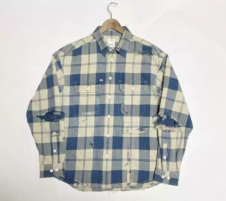 VISVIM LUMBER CHECK L/S CRASH