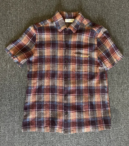 Saint Laurent Wool Short Sleeve Plaid Polo-yf