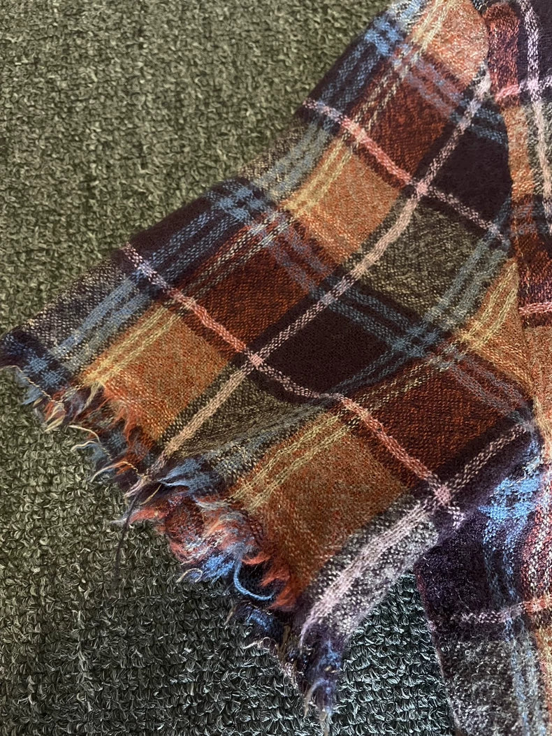 Saint Laurent Wool Short Sleeve Plaid Polo-yf