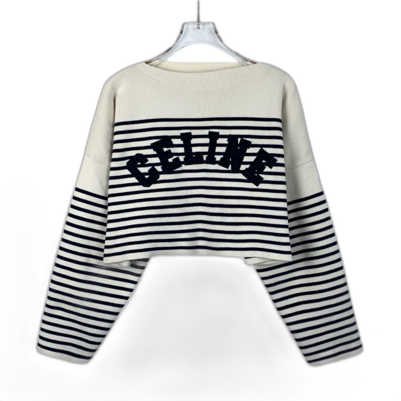 Color Blocked Striped Knit Sweater