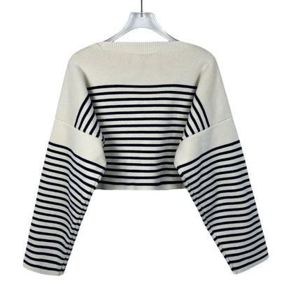 Color Blocked Striped Knit Sweater