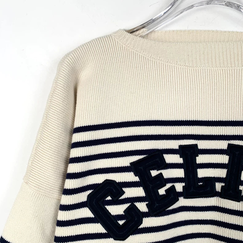 Color Blocked Striped Knit Sweater