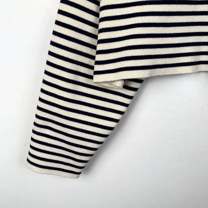 Color Blocked Striped Knit Sweater